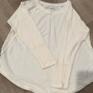 Maurices Ivory Long Sleeve Textured Top